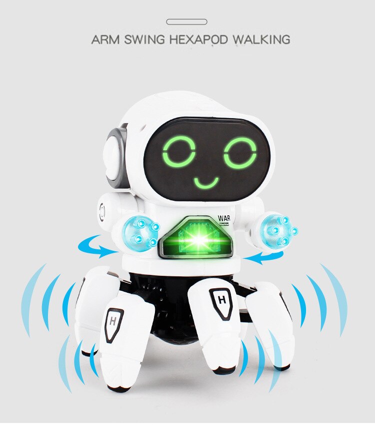 Electric Six-claw Robot Toy Intelligent Robot Mini Walking Singing Dancing RC Robot Toys Led Light Kids Educational Toys