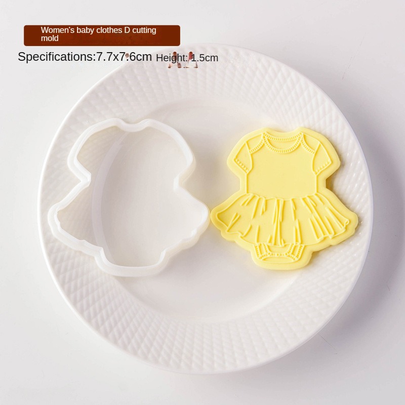 Baby-Kleidung, Keksausstecher, Prägung, Babyparty, Geburtstag, Fondant, Kekse, Werkzeuge für Kuchendekoration, Backzubehör für freundlicher: Silber