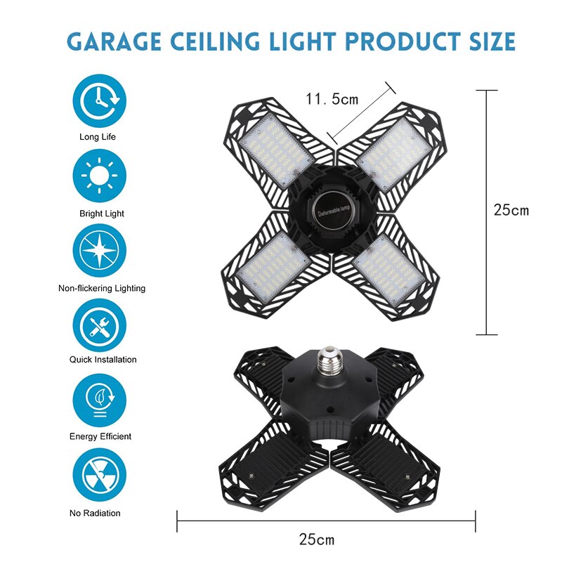 150W 15000LM Super Bright Industrial Lighting E27 Led Fan Garage Light 85-265V 6000K Led High Bay Industrial Lamp For Workshop