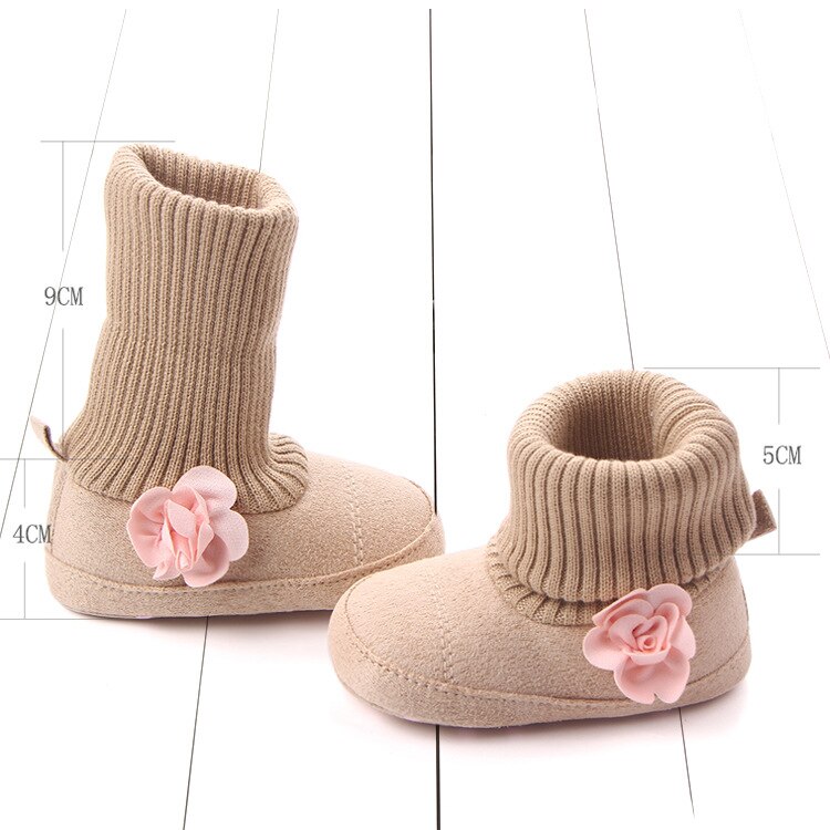 Dogeek botas da menina do inverno quente outono bebê princesa botas crianças recém-nascido flor quente botas da criança sapatos antiderrapantes berço