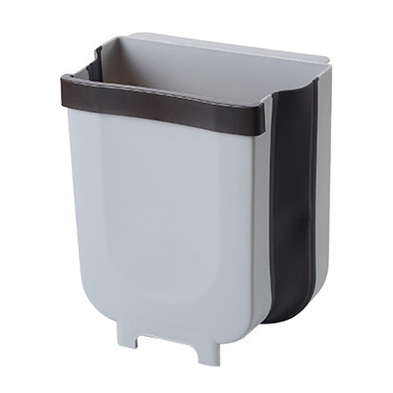 Folding Kitchen Cabinet Door Plastic Basket Hanging Trash Can Waste Bin Garbage Bowl Box Desktop Storage Trash Can Storage