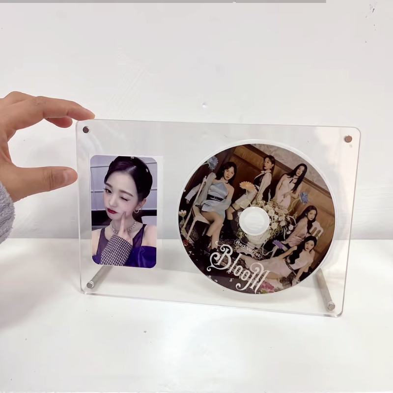 Cadre Photo en acrylique Transparent, magnétique Double face, porte-carte Photo idole, ornement de bureau, porte-carte Photo