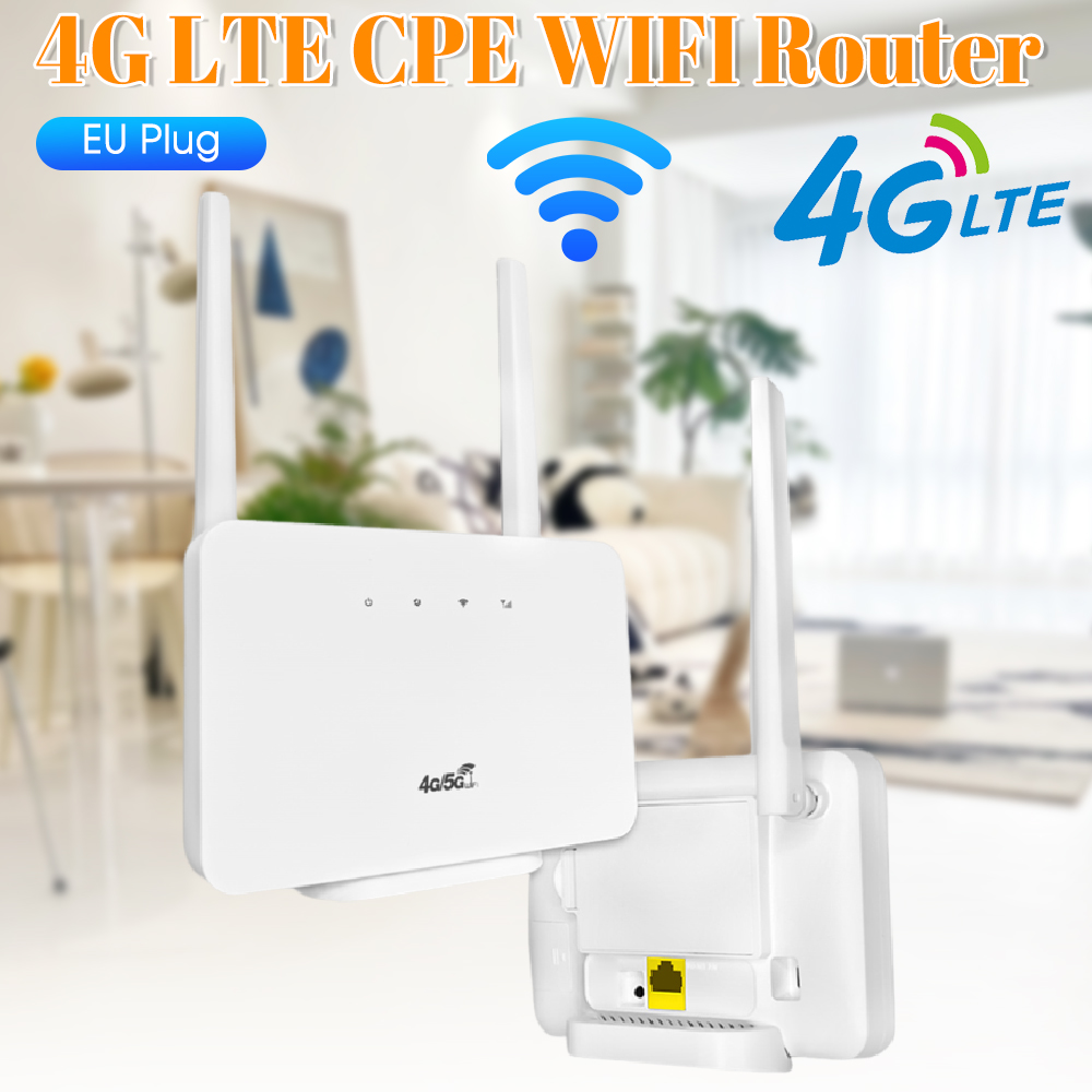 Router WiFi 4G 300Mbps - Modem LTE CPE z Anteną Zewnętrzną i Gniazdem na Kartę SIM - Wtyczka UE