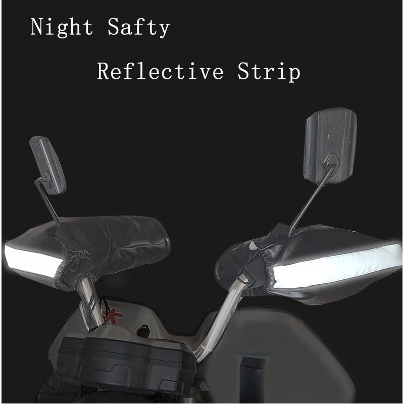 Motorhandschoenen Waterdicht Met Reflecterende Strip Winter Warm Motorfiets Stuur Moffen Winddicht Thicken Motor Wanten