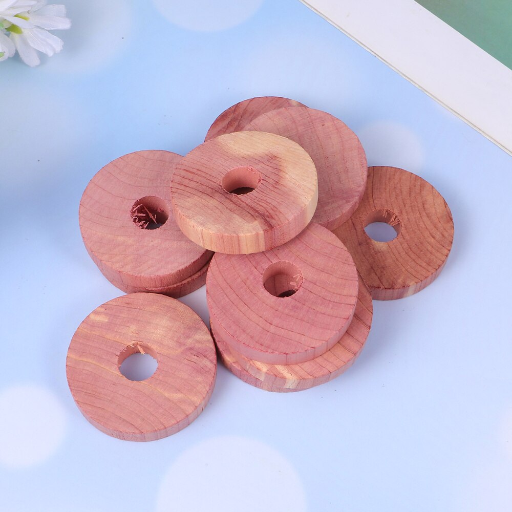 30Pcs Cederhout Ring Circular Bug Muggen Ring Houten Ronde Chips Motbestendig Garderobe Ceder Chip