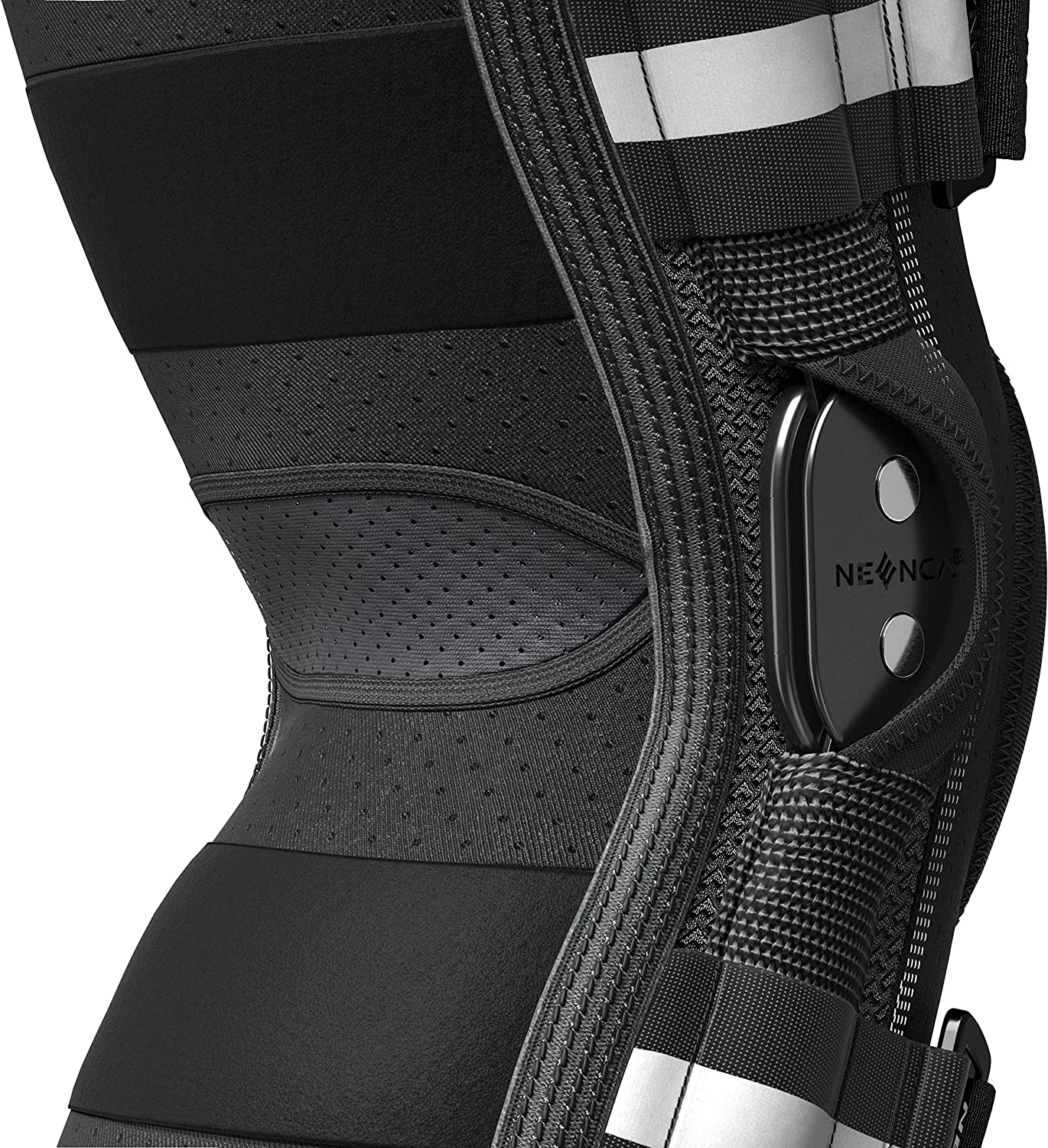 NEENCA Kniebandage mit Scharnier für Knieschmerzen, Kniestütze mit seitlichen Stabilisatoren, Linderung von Gelenkschmerzen, Arthritis, Meniskusriss, ACL PCL