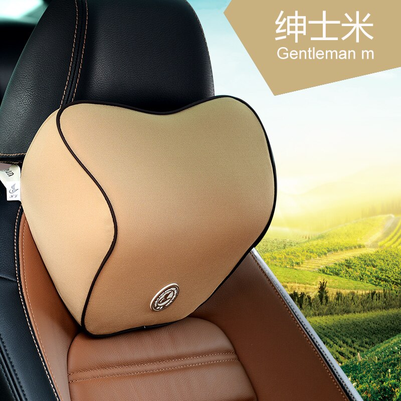 Bilpute nakkestøtte nakkepute minne bomull sortere passform kropp ryggrad kurve ortopedisk pute sete polyester: beige
