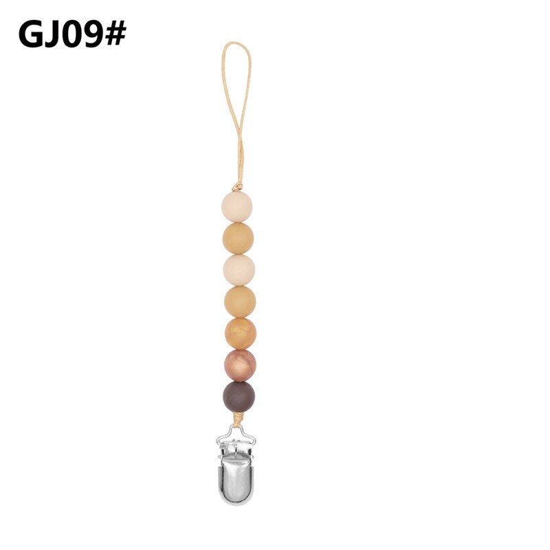 Atrapy klipsów chłopcy niemowlę dziewczyny łańcuszek smoczka silikonowe ząbkowanie ulga zabawki koraliki Soothie uchwyt na smoczek klipy prezent na niemowlę prysznic: 9