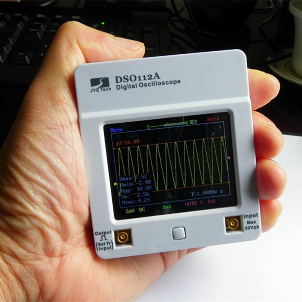Osciloscopio DSO 112A TFT pantalla táctil portátil Mini Osciloscopio Digital interfaz USB 2MHz 5msps oscyloskopy osciloscop