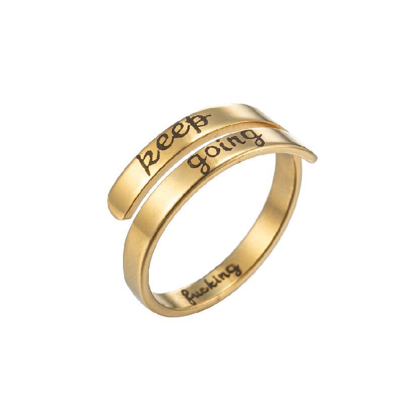 Kreative Gravieren knapp Ring Für Frauen Punk Wort ICH Behälter genug Paar Ring Sie Sind Mein Sonnenschein furchtlos Inspirierende Schmuck BFF: Typ 1