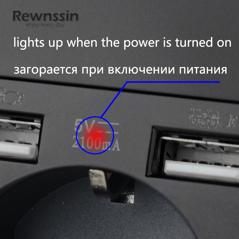 Wall Power EU Standard Socket Triple Singel Double Triple Quadruple Electricity Outlet Black 2.1A USB Plug Plastic Panel