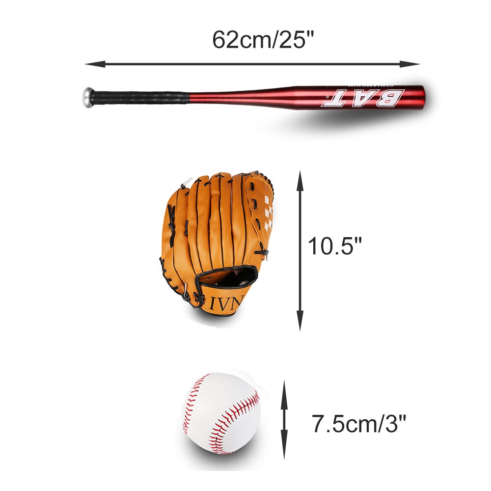 야구 Jugendliche Baseball einstellen 25&#39;&#39; Aluminium Legierung Baseball Schläger 10.5 &#39;&#39;Rechts-Hand-werfen Handschuh Weichen Ball mit kostenlose Lagerung