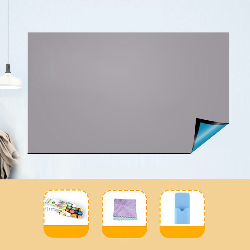 Papel de contacto de pizarra magnética para pared, pared de pizarra autoadhesiva despegable y adhesiva, hoja magnética ligera, azul, rosa, gris: 79*48 pulgadas / Grey