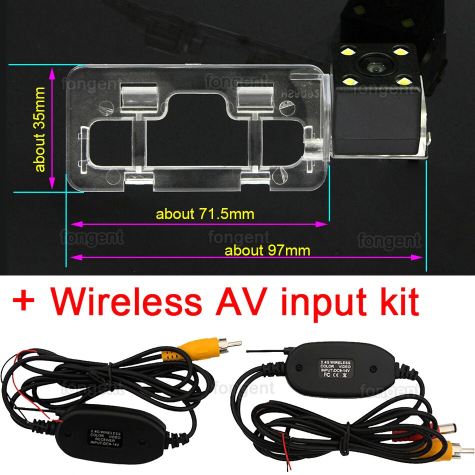 For Geely Emgrand EC7 EC718 Sedan Chinese Car Rear View Back off up Reverse Parking wireless Vehicle Camera: 4led Wireless