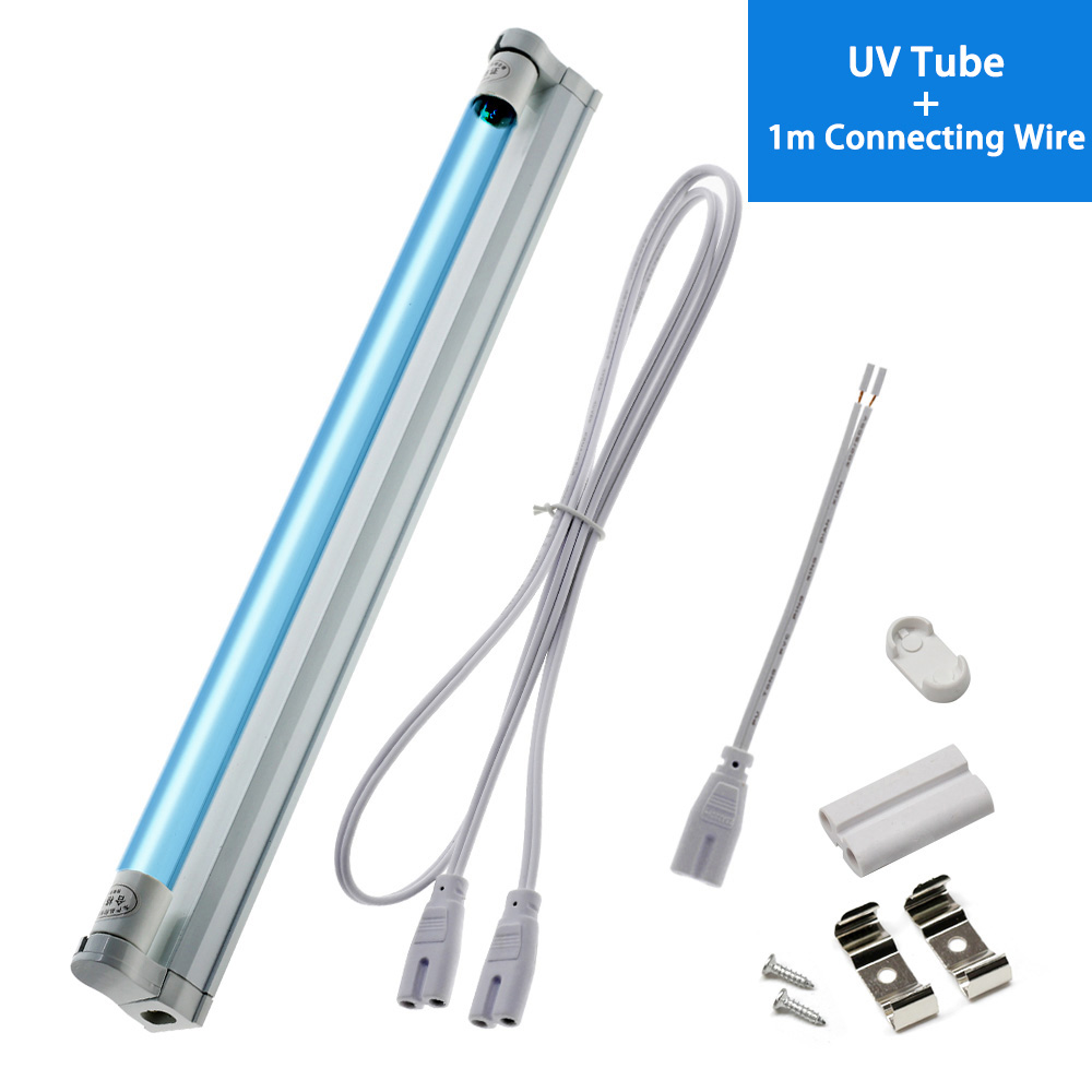 Uv Keimtötende Licht T5 / T8 Quarz Rohr 8W 15W UVC Sterilisator Töten Staub Milbe UV Bakterizide Lampe für Schlafzimmer Krankenhaus: Connecting Wire / T8 Tube - 15W