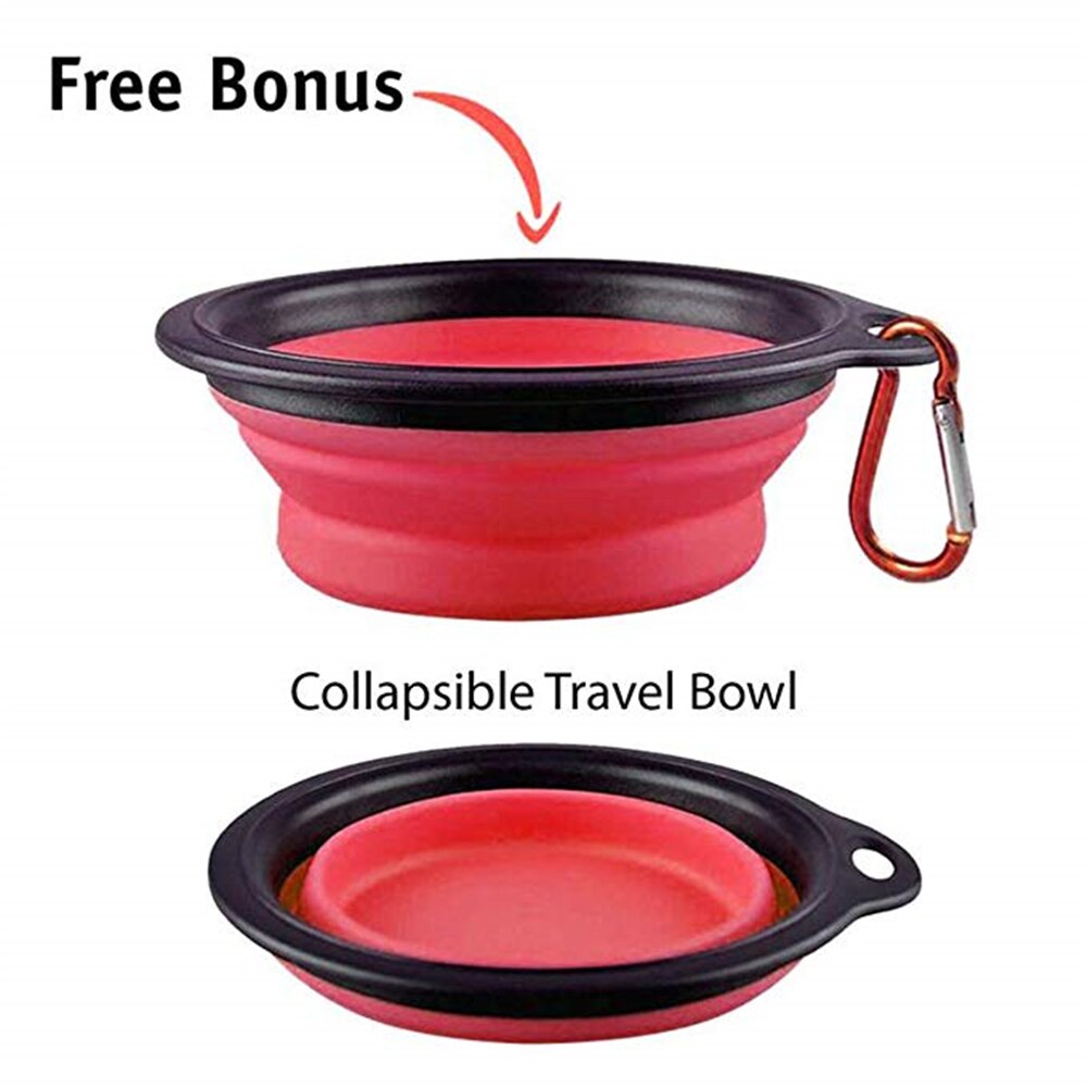 Pet Dog Leash 5M Durable Automatic Retractable Dog Leash Dog Bowl Dog Garbage Bag Set of Combinations Great for Medium&Large Dog