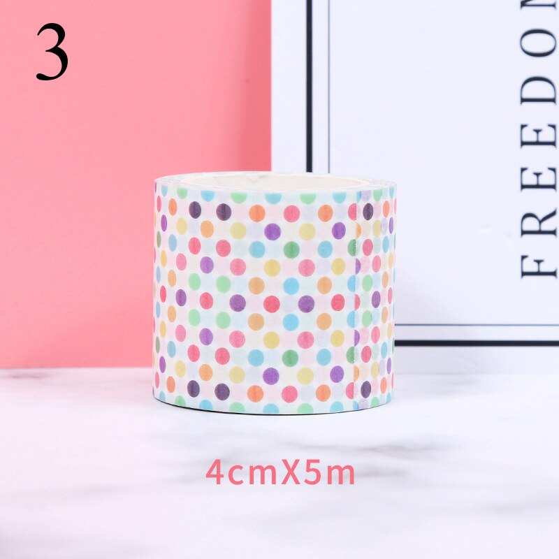 4cm * 5m lindo lunares de colores Washi Tape Kawaii gradiente sirena cinta adhesiva decorativa cinta adhesiva Scrapbooking papelería: 3