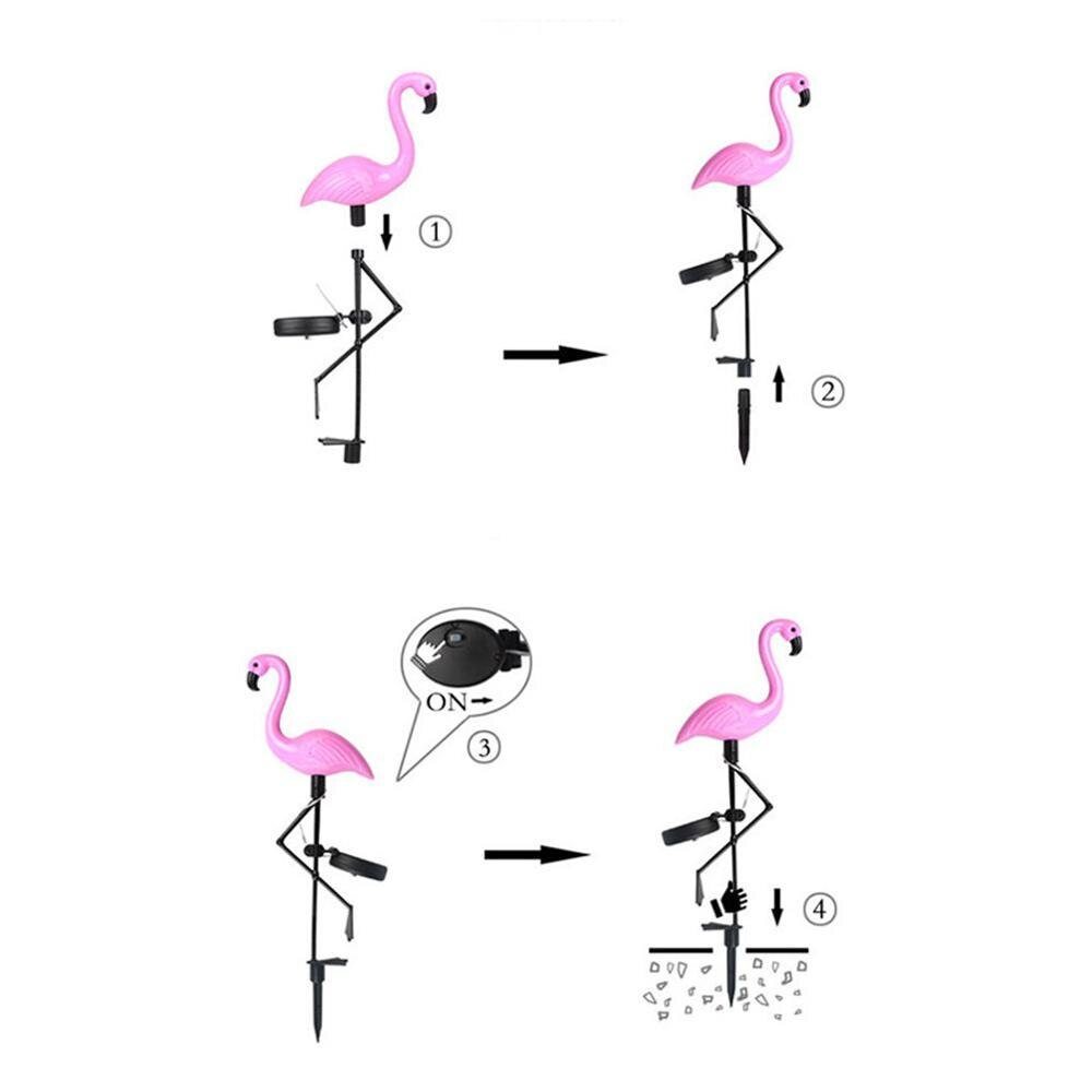LED Solar Flamingo Stake Light Lantaarn Zonne-ener... – Grandado