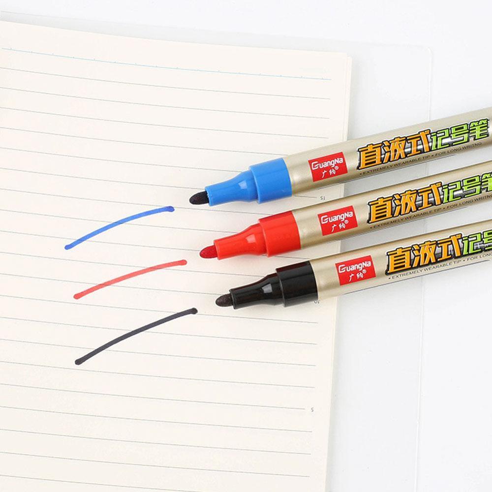 1pc hvid rød blå sort farve tusch pen mærke logstik olieagtig keramisk glas skive enkelt plast pen optisk hoved mar  f3 g 9