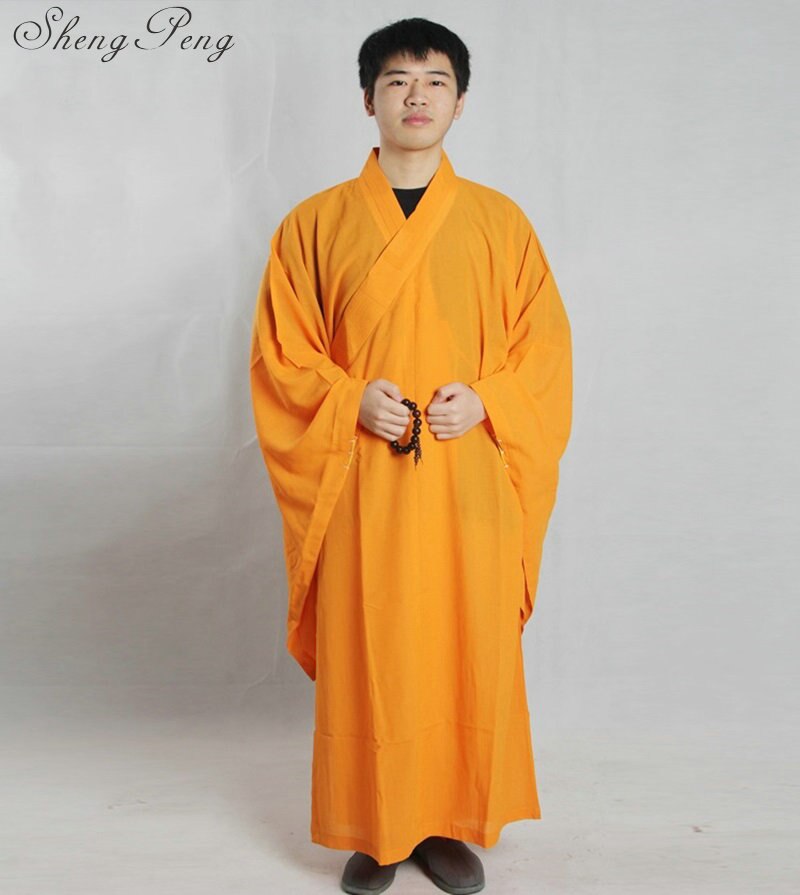 Buddhistisk munkekåbe meditationstøj shaolin munketøj buddhistisk kåbe buddhistisk munkedragt orientalsk kappe munkekåbe  cc209: 2 / Xxxl