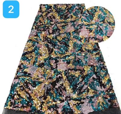Franske pailletter blondestof brudestof afrikansk blondestof blondestof til nigeriansk kjole: Farve 2