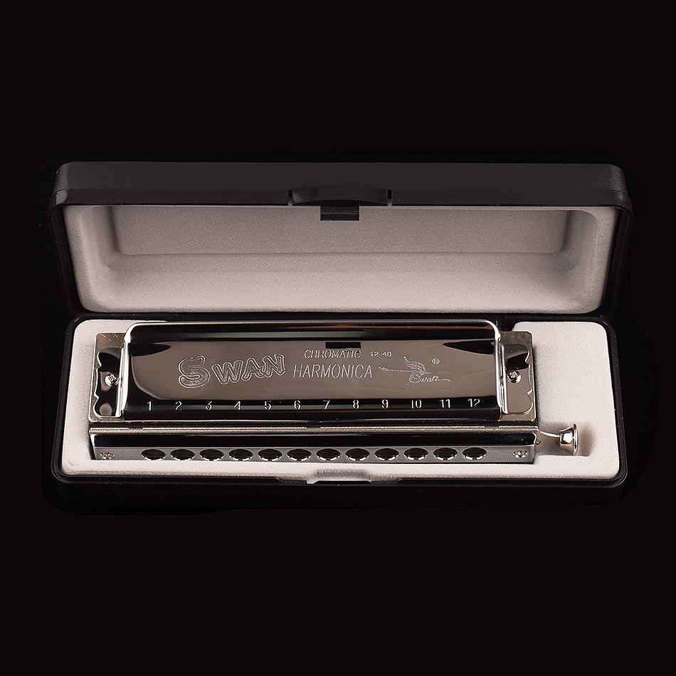 Swan Chromatic Harmonica Mouth Organ 12 Holes with 48 Tone Key of C Reed Swan harmonica