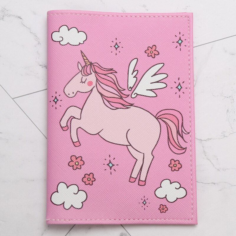1pc Unicorn PU Leather Travel Passport Cover Cards Case Women Men Travel Credit Card Holder Travel ID&Document Passport Holder: Unicorn06