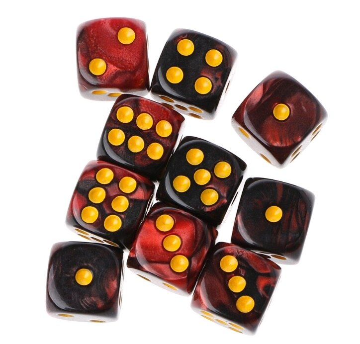 10 stuks zeszijdige 12mm transparante kubussen met ronde hoeken, draagbaar tafelspel: 3