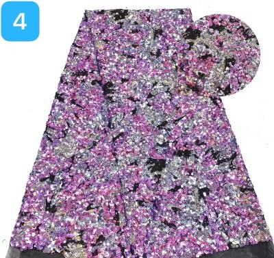 Franske pailletter blondestof brudestof afrikansk blondestof blondestof til nigeriansk kjole: Farve 4