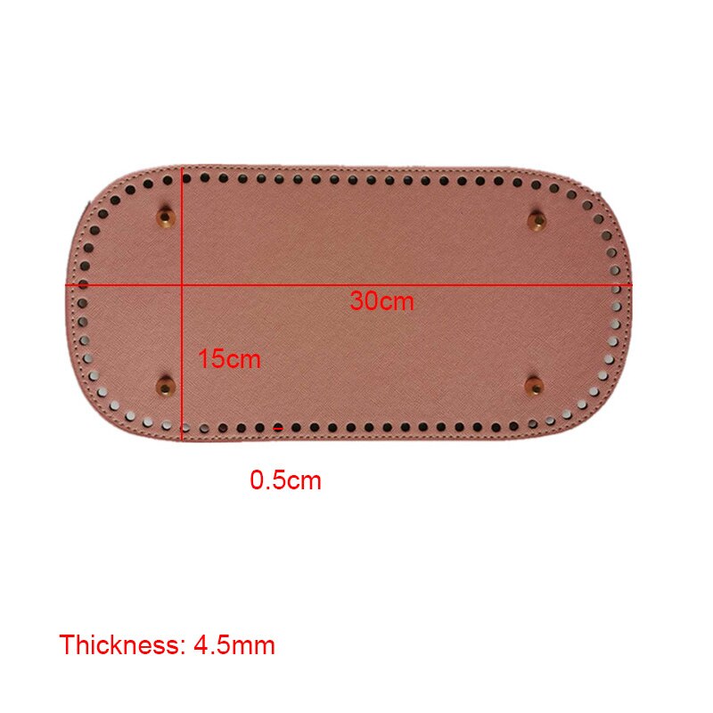 Gør-det-selv håndlavet vævet taske hardware lædertilbehør pu krydsmønster 30*15 bundet gør-det-selv taske pu læder oval tasketilbehør