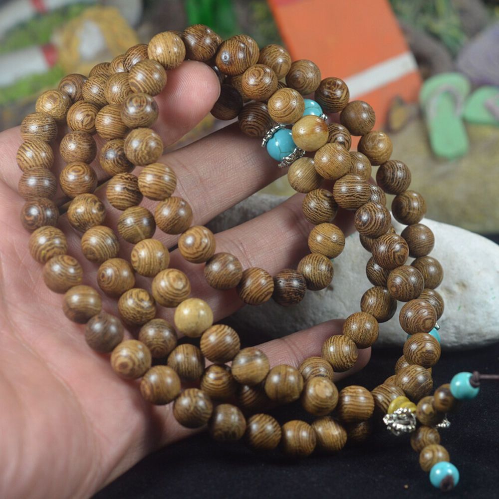 Pulsera budista de sándalo para hombre y mujer, brazalete con cuentas de Buda, meditación y oración, joyería, 2022