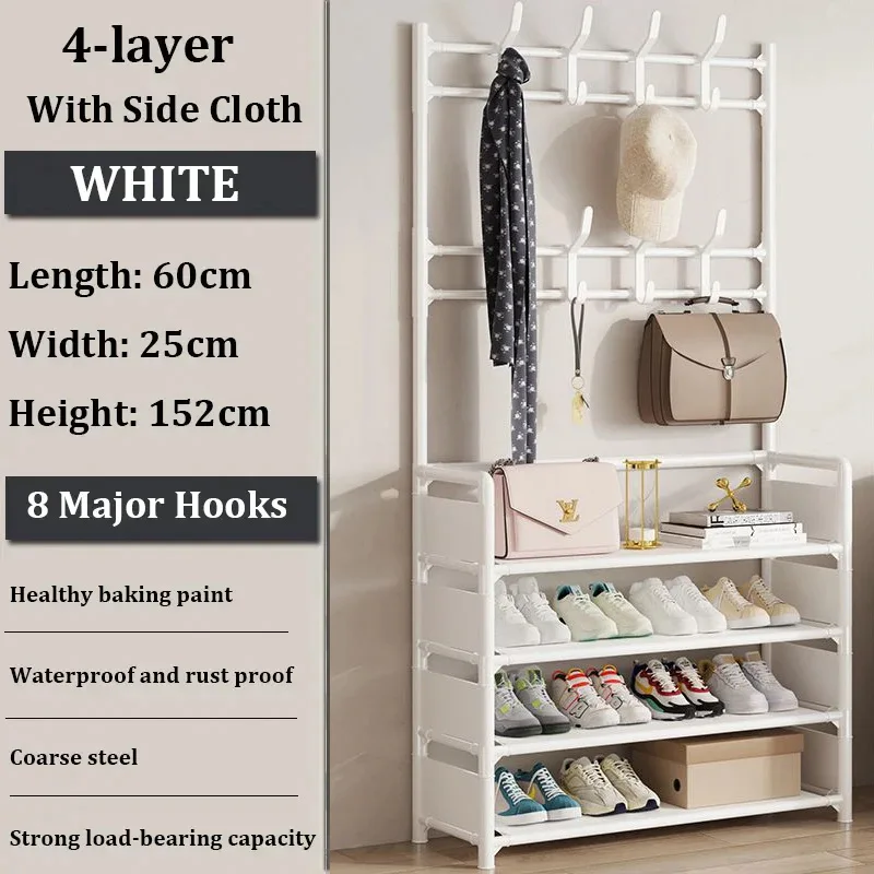 Kleding schoenmaker organisator En Hoedenrek Hanger Monteren DIY Planken Vloerstaande Eenvoudige Rekken Met Zijdoek Stofdicht F