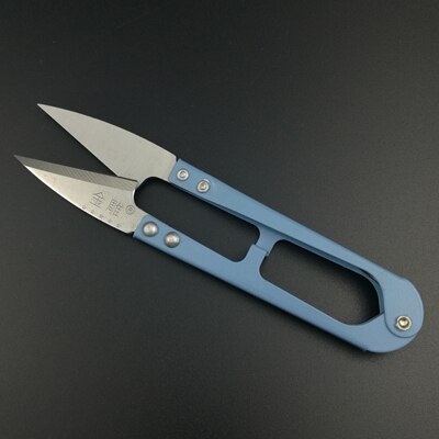 Size 125mm Trimming Scissors Sewing Embroidery thrum Yarn Scissor Nippers Clipper Hand Tool Big U Scissors 1: sky blue