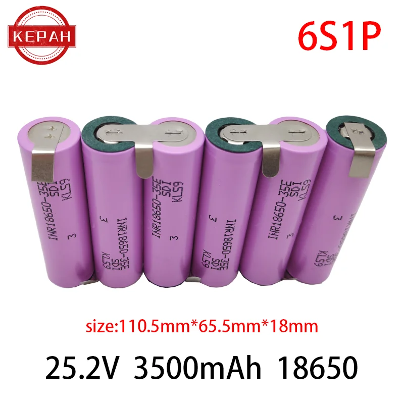 Customized5S2P 5S3P 5S4P 6S2P 8.4V 3.7V 10.8V 16.8V 18V 25.2V 18650 35E battery pack 3500mAh for screwdriver electric drill cell: DEEP BLUE