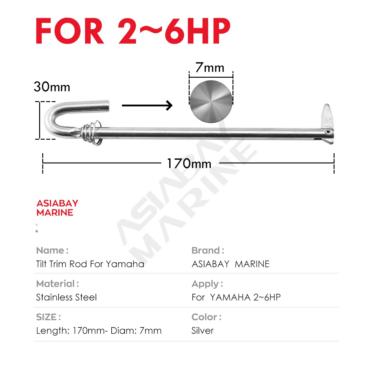 Náklon trim pre prívesný motor yamaha 2hp 4hp 5hp 6hp otočný držiak motora hriadeľ z nehrdzavejúcej ocele pasuje na lodný motor parsun hidea