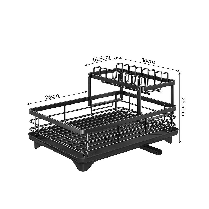 Égouttoir à vaisselle réglable, organisateur d'assiettes de cuisine avec égouttoir sur évier, support de rangement de couverts de comptoir: vert clair