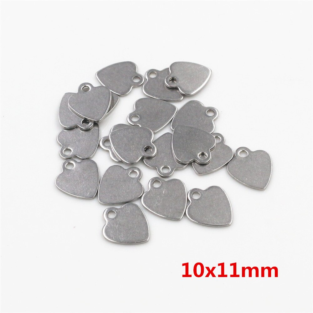 50pcs/lot No Fade Charms 316 Stainless Steel Solid lovely heart Charms handmade Craft pendant Jewelry making,DIY for necklace: Q7-39