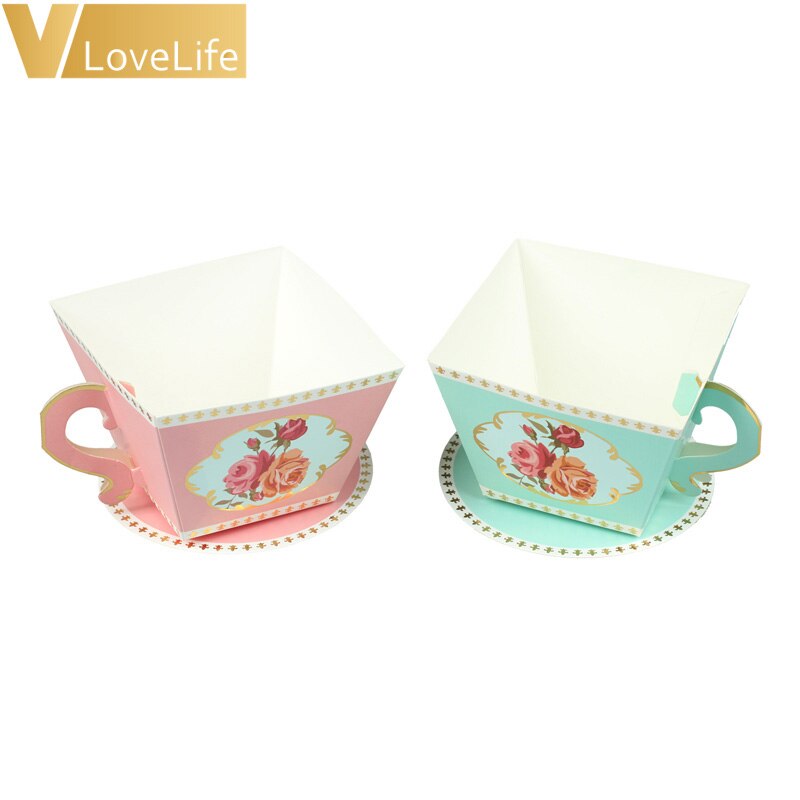Box Mini Teapot Cup Wedding Favor Boxes Bonbonniere Candy Box with Ribbons for Wedding Birthday Party Decoration 20PCS