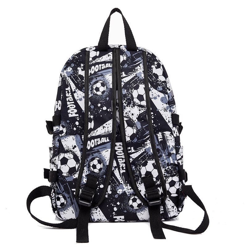 Impressão de futebol oxford mochilas para homens adolescentes meninos grande espaçoso estudante escola saco de viagem portátil mochila livro h47cm