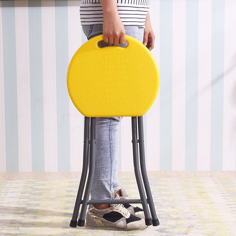 Thickened Plastic Folding Stool Household Living Furniture Round Restaurant Folding Chair Multifunctional Outdoor Portable Seats