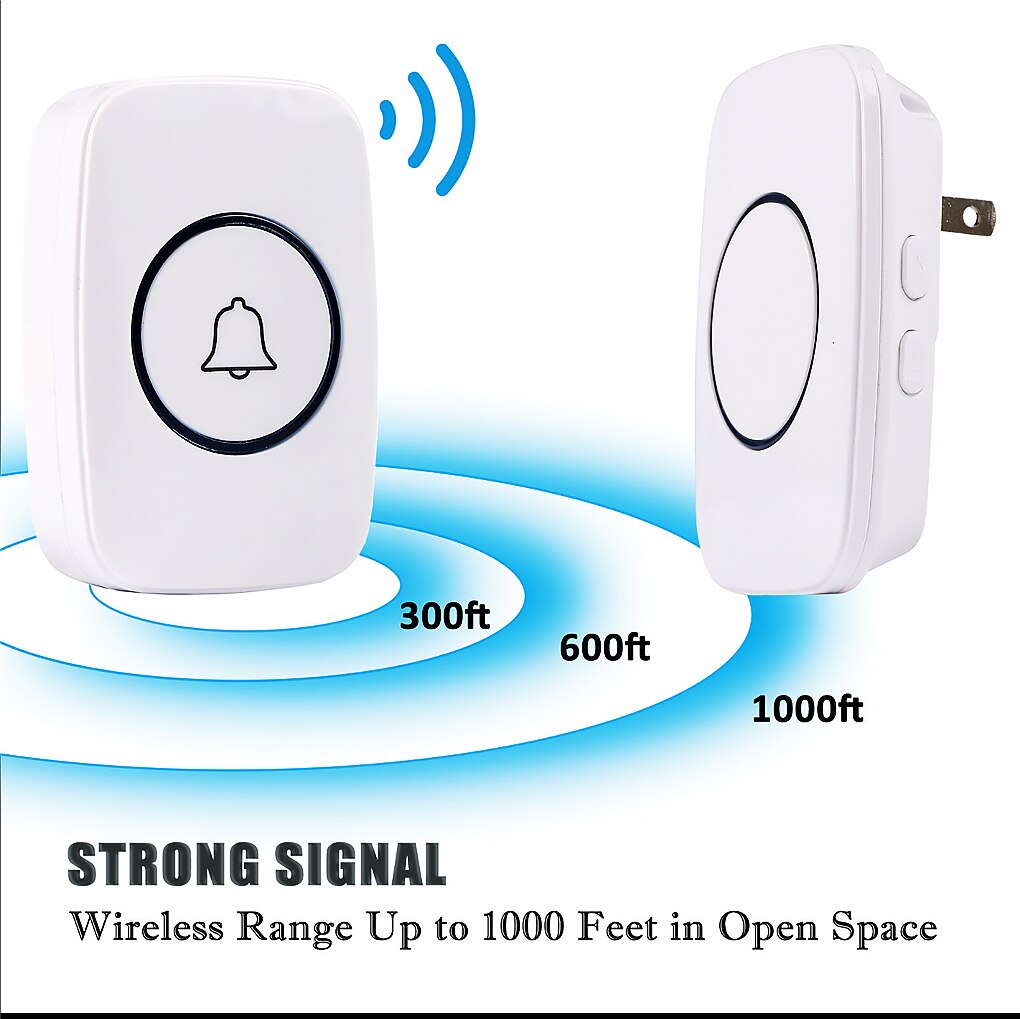 110DB Wireless Doorbell Waterproof home Door Bell battery 1 button 1 2 3 Receiver