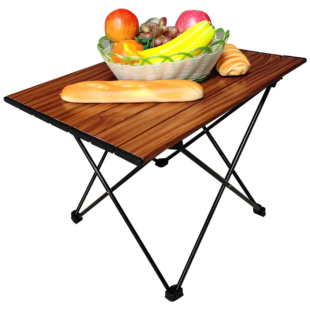 Portable Camping Foldable Tables with Mesh Storage Bag : Hard-Topped Folding Table in a Bag for Picnic, Camp, Beach, Backpack