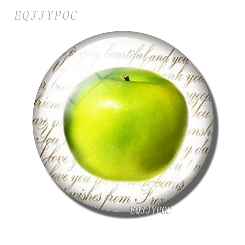 Fruit En Groente Koelkast Sticker Magnetische Avocado Perzik Tomaat Aardbei Orange Magneet Baby Onderwijs Home Decor: Green apple