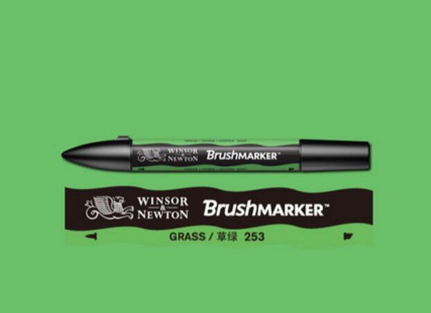 Winsor & Newton Brushmarker Marker Pennen Kwast Alcohol Gebaseerde Snelle Droge Blauw Groen Tones: Grass