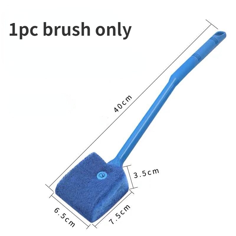 5-IN-1 Aquarium Cleaning Tools Fish Tank Cleaning Set Fish Net Gravel Rake Algae Scraper Fork Sponge Brush Glass Cleaner: 1pc brush