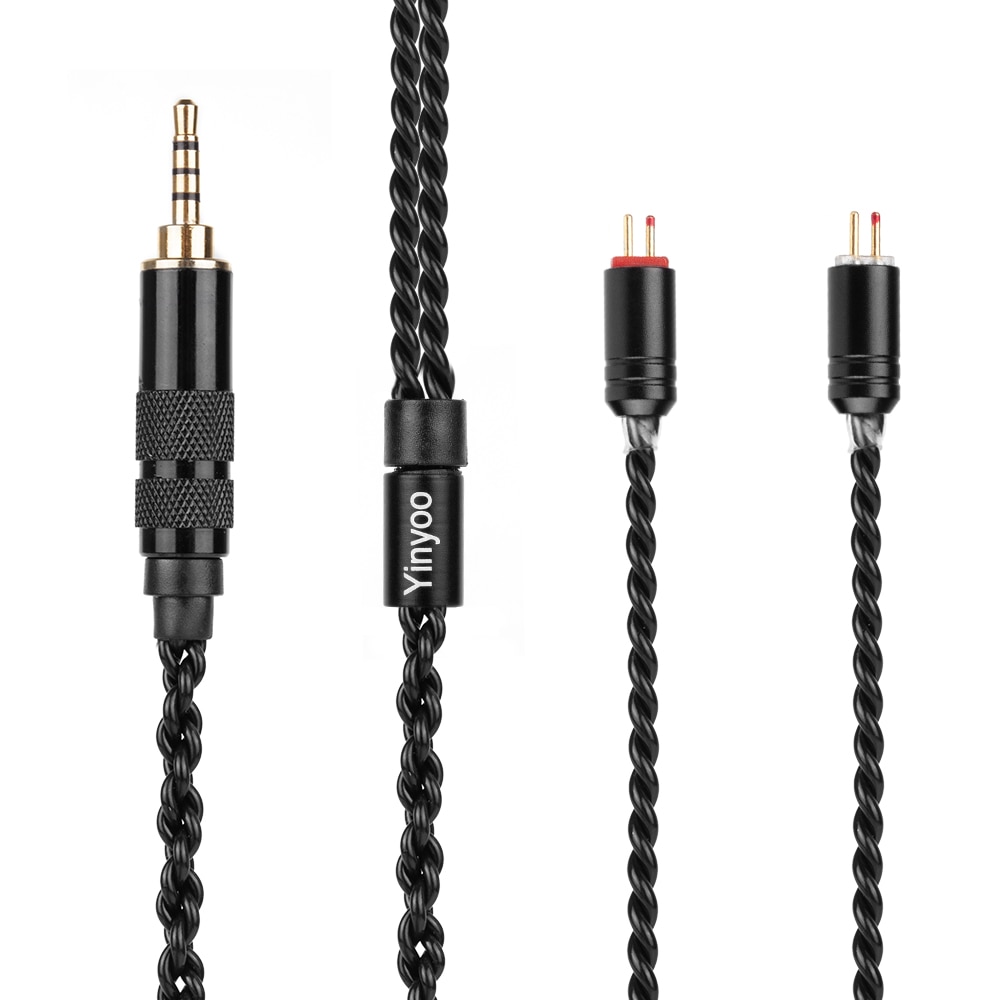 Yinyoo 4 Core Silver-Plated Headphone Cable - MMCX/2pin for QT5 Zs10 Pro Zsn Pro Zsx Blon BL-03
