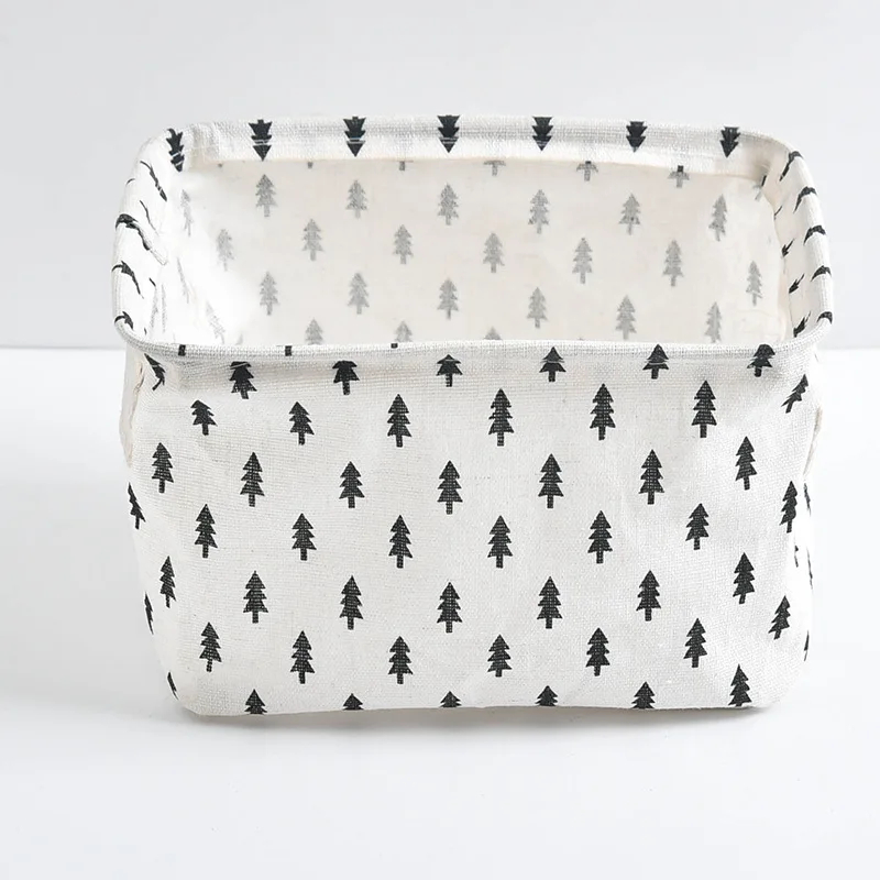 Toy Storage Box Linen Desktop Storage Basket Sundries Laundry Basket Underwear Cosmetic Organizer Office Stationery Organizer: Yellow