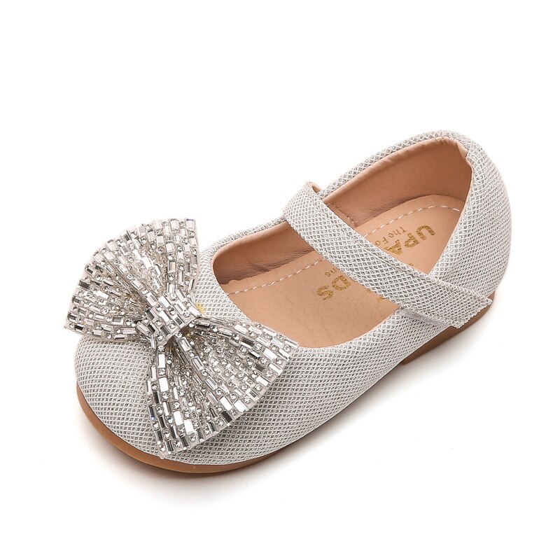 Prinses herfst kinderschoenen van leer voor baby's van mesh + pu met strik voor meisjes (1 2 3 4 5 6 jaar)