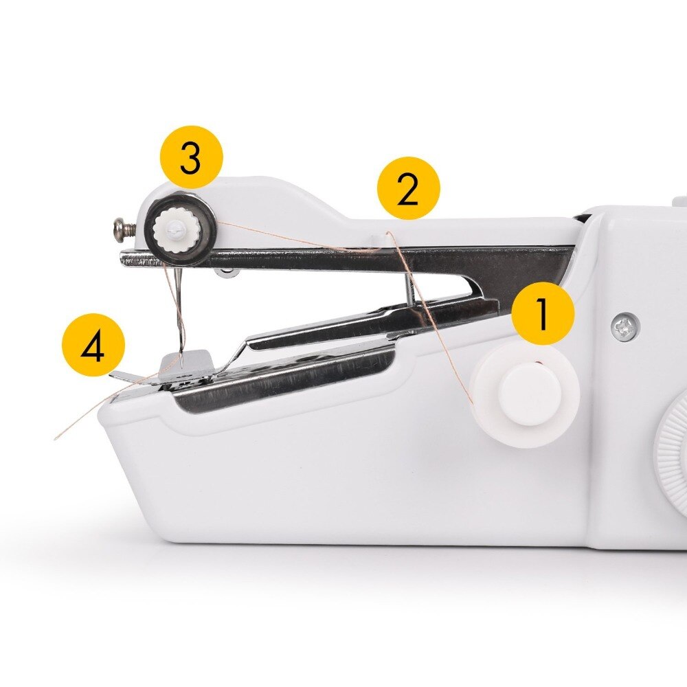 Elektrisk håndholdt symaskine mini bærbart batteridrevet praktisk syning tøj syværktøj til hjemmebrug