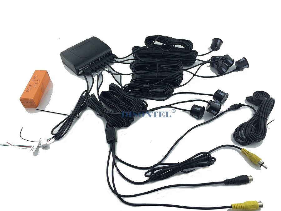 Auto parkeersensor lcd-scherm monitor parktronic sensor autodetector 6 kleuren achteruitrijsensor 8 sensoren 12v achteruitrijsensoren